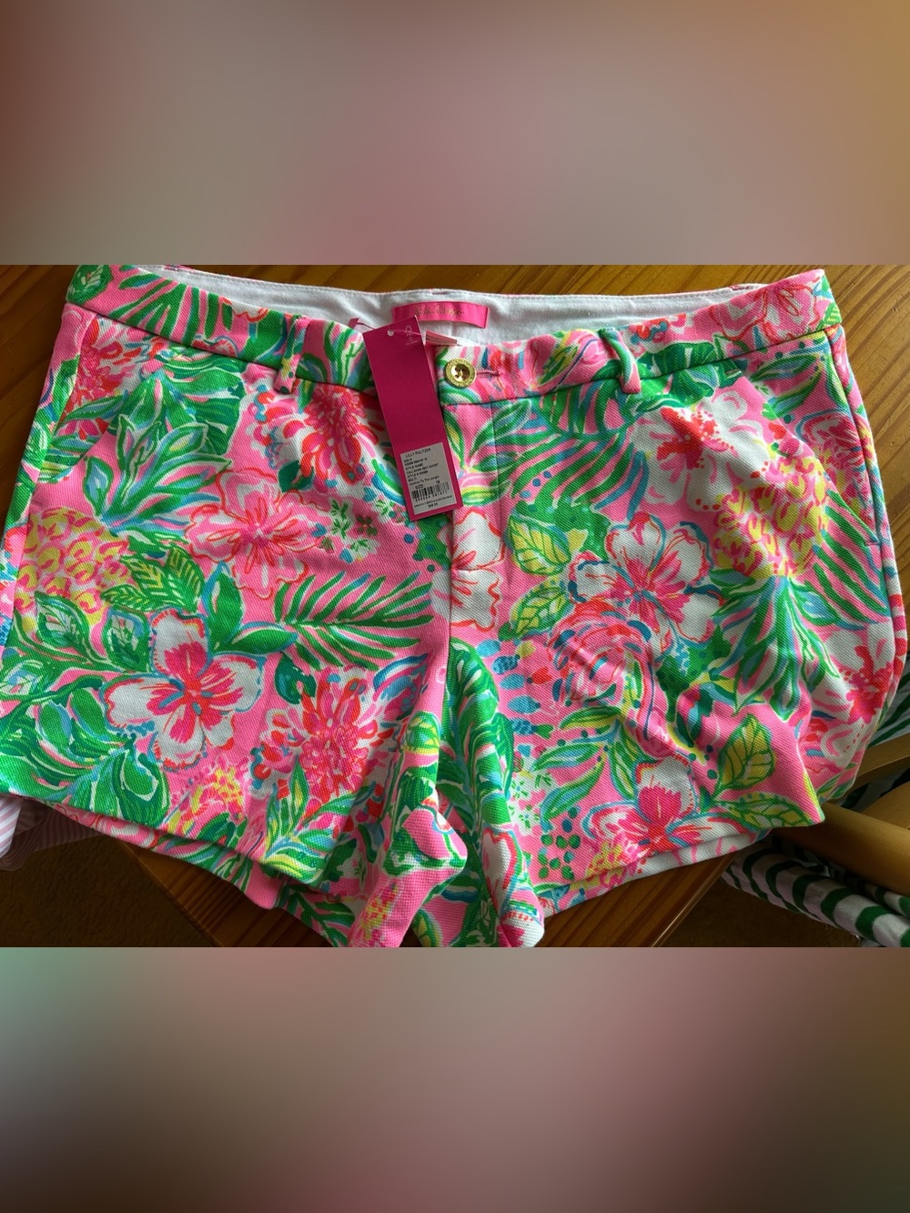 Lilly Pulitzer Pink & Green Floral Bermuda Shorts